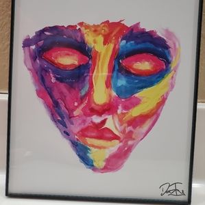 Signed and framed print of original watercolor art 8x10